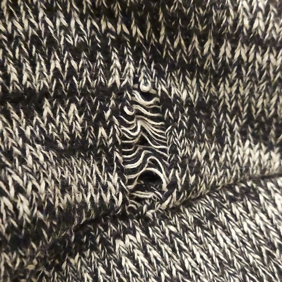 FOREVER 21 Black and White Marled Open Front Short Dolman Sleeve Cardigan - Picture 6 of 9